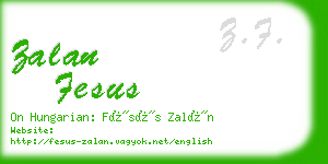 zalan fesus business card